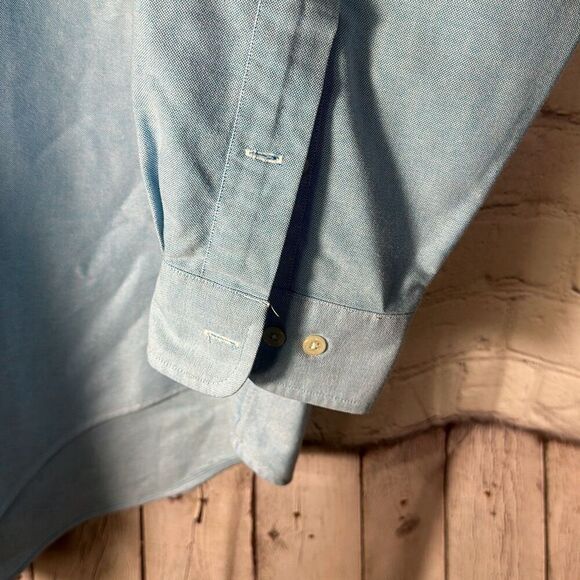 Ralph Lauren Dress Shirt Yarmouth Cotton Oxford Blue Mens 16 1/2 32/33 Color Pon - Picture 4 of 7